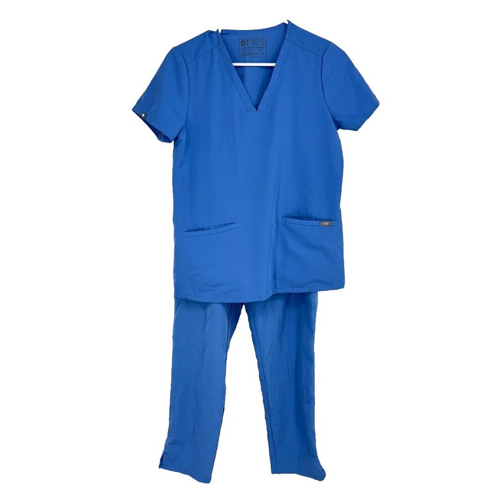 Figs Women XS SP Scrub Set Casma Top Yola Pant Ceil Blue Nurse Doctor Tech